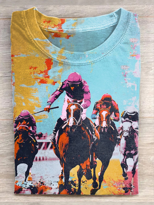 Vintage Kentucky Derby Art Print Casual T-Shirt