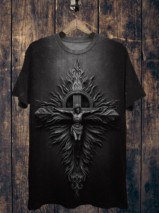 Religious Printed Vintage Fashion Loose Short Sleeve T-Shirt