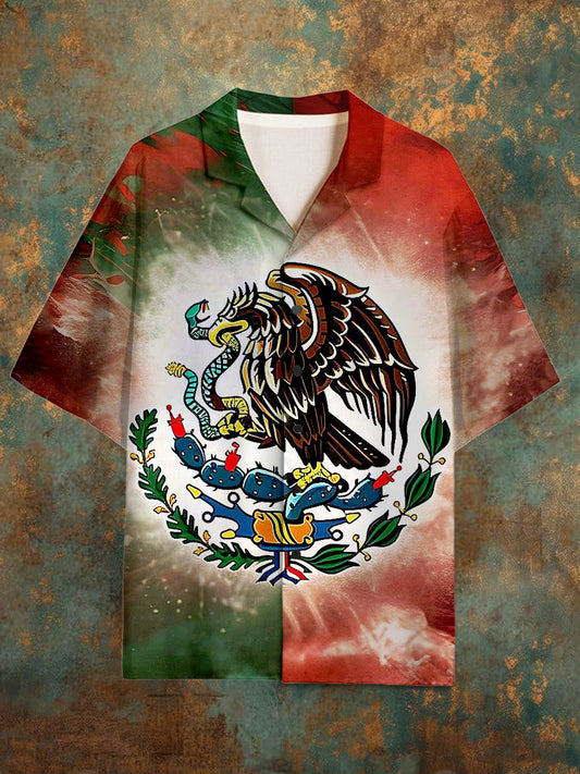 Men's Vintage Religion Pattern Short Sleeve Shirt