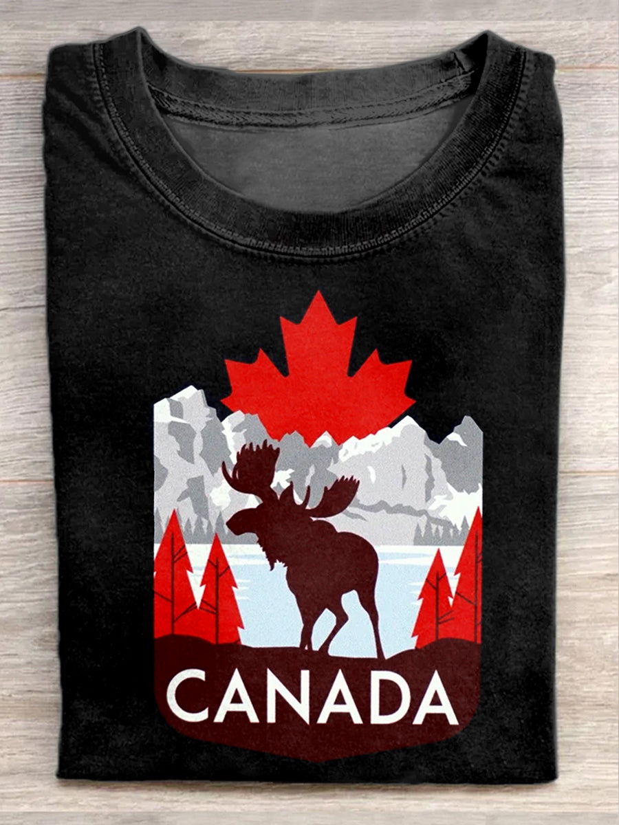 Retro Art Print Casual T-shirt