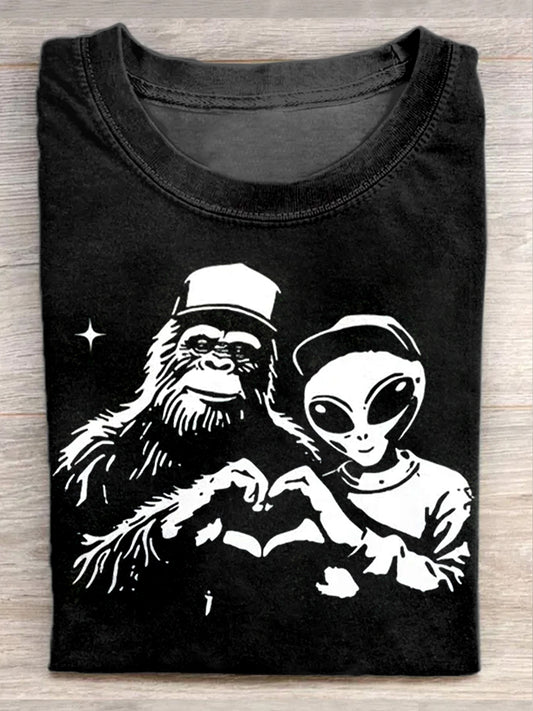 Funny Monkey Art Print Casual T-shirt