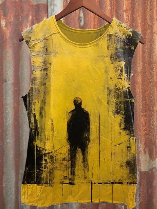 Fashionable Graffiti Art Print Casual Cotton Tank Top