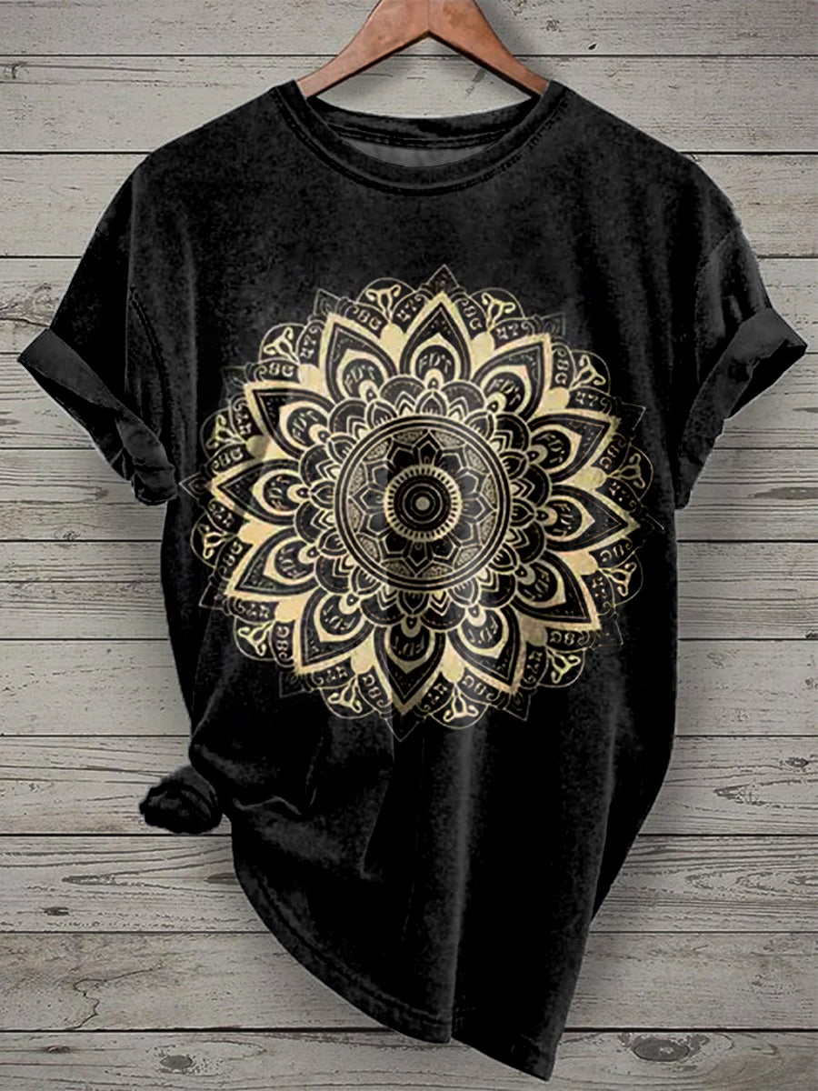 Retro Art Print Casual T-shirt