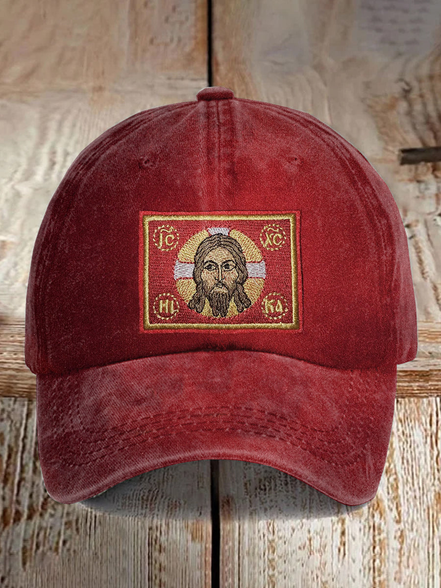 Vintage Jesus Print Casual Baseball Cap