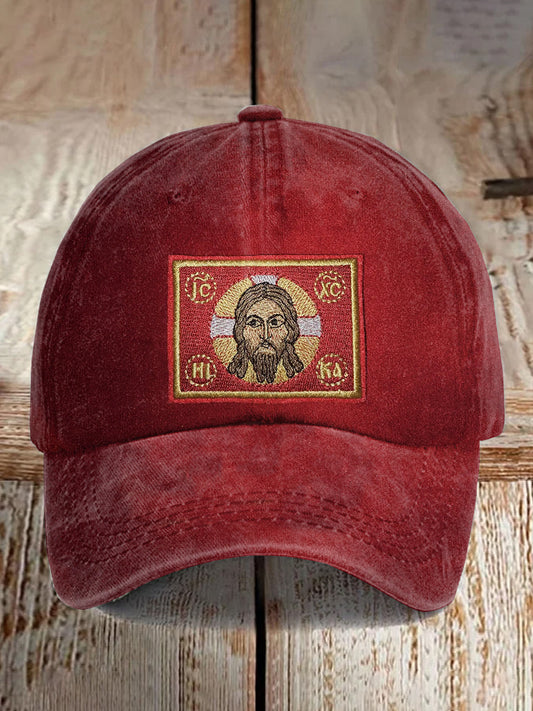 Vintage Jesus Print Casual Baseball Cap