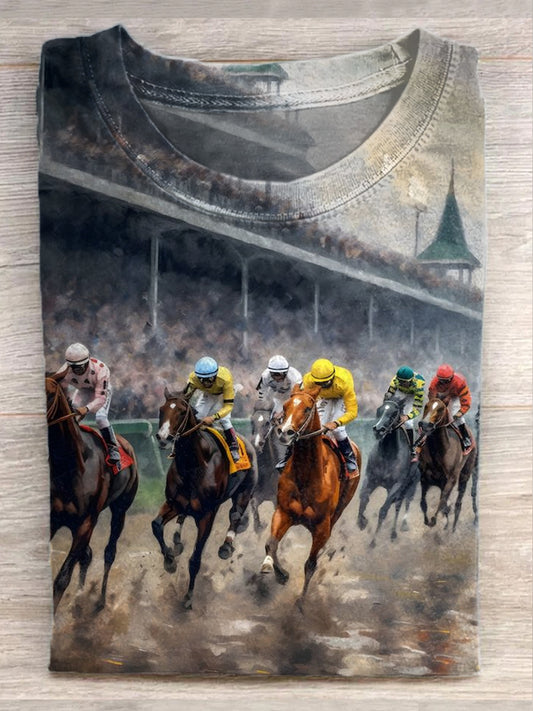 Vintage Kentucky Derby Art Print Casual T-Shirt