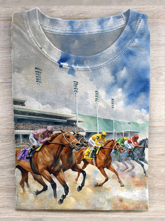Vintage Kentucky Derby Art Print Casual T-Shirt