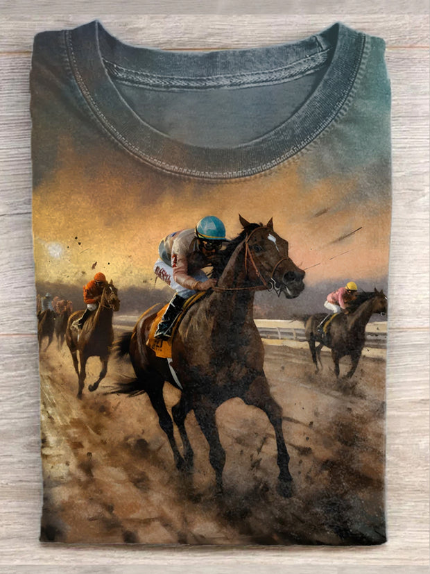 Vintage Kentucky Derby Art Print Casual T-Shirt