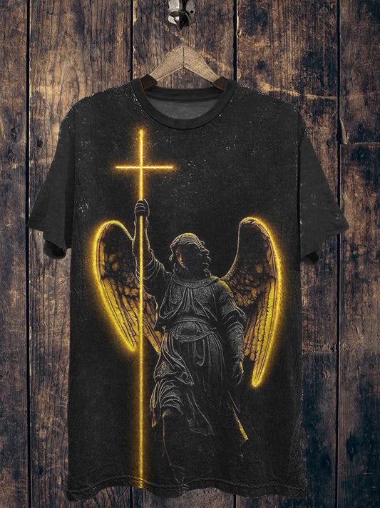 Religion Printed Vintage Fashion Loose Short Sleeve T-Shirt