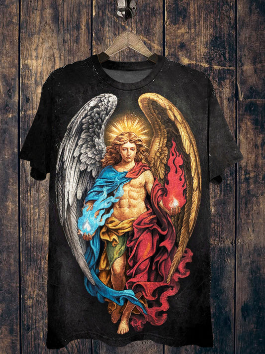 Religion Printed Vintage Fashion Loose Short Sleeve T-Shirt
