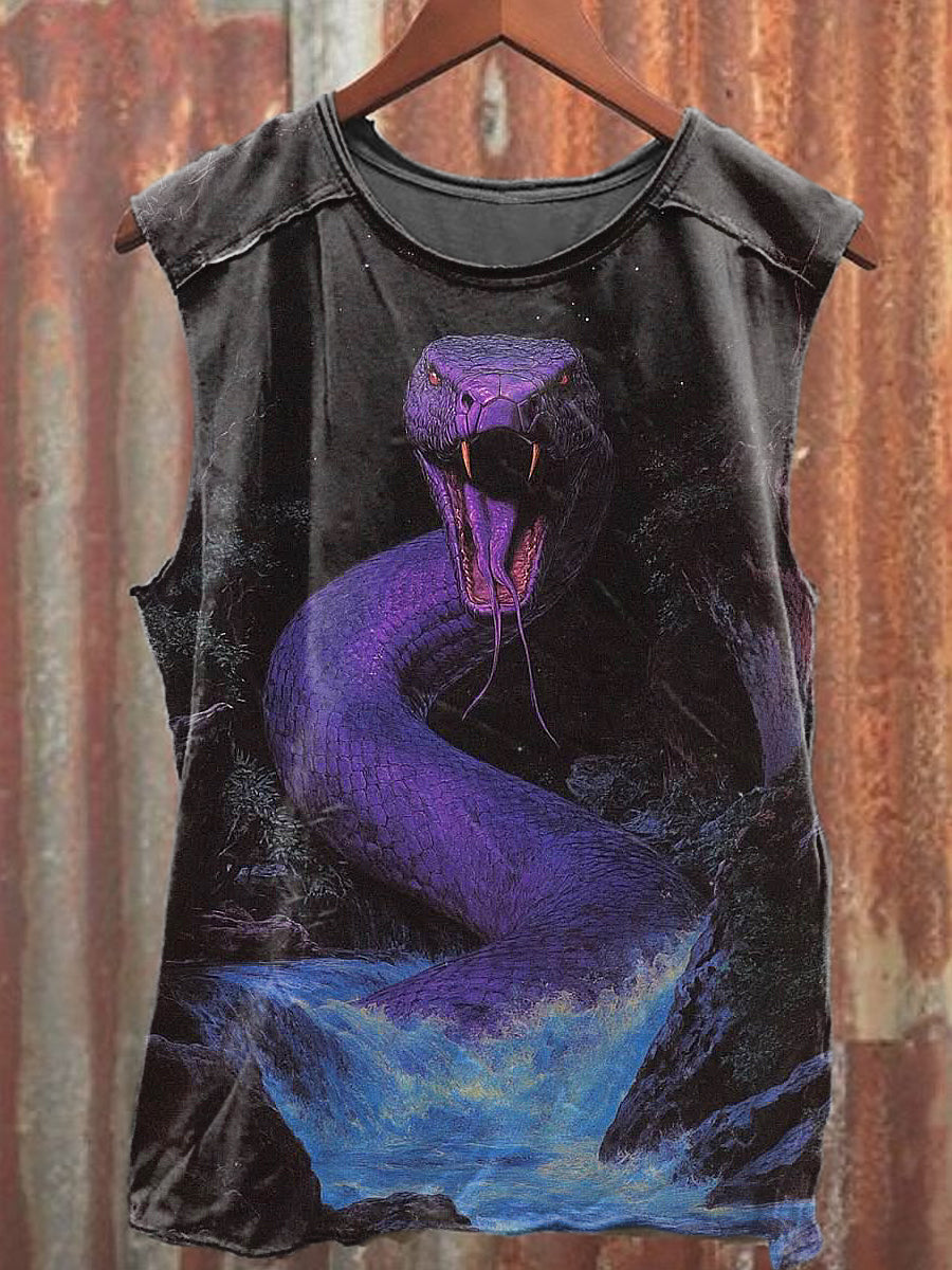 Men's Casual Snake Printed Tank Top