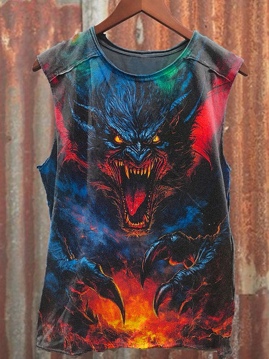 Men's Casual Dragon Printed Tank Top