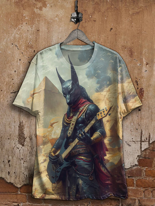 Fashionable Rock Guitar Art Print Casual T-Shirt