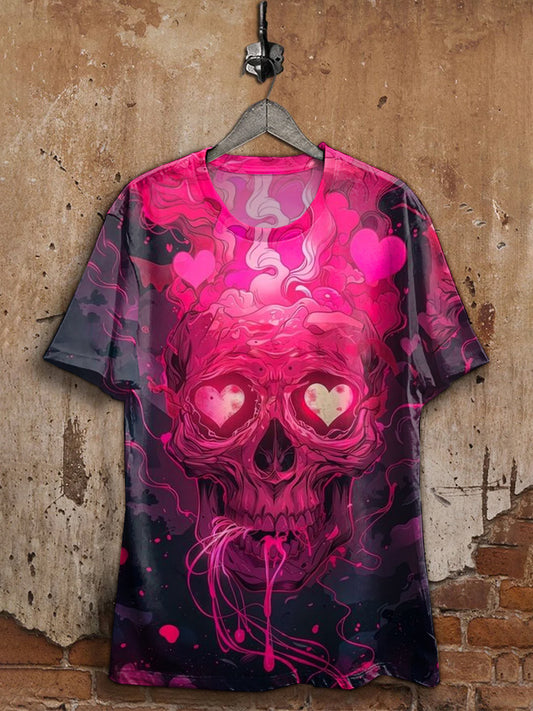 Gorgeous Skeleton Art Print Casual T-Shirt