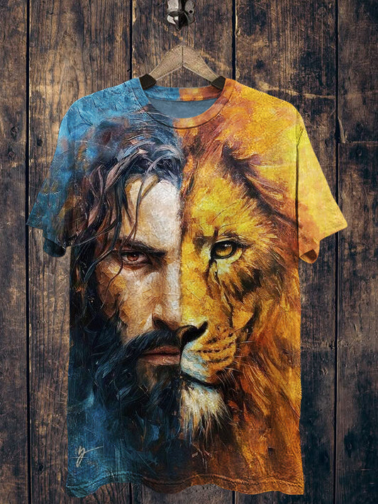 Jesus Printed Vintage Fashion Loose Short Sleeve T-Shirt
