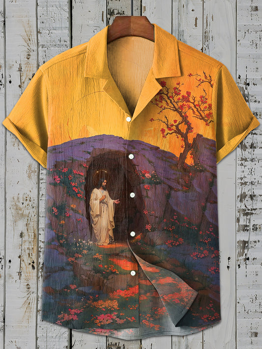 Vintage Gorgeous Jesus Art Print Casual Shirt