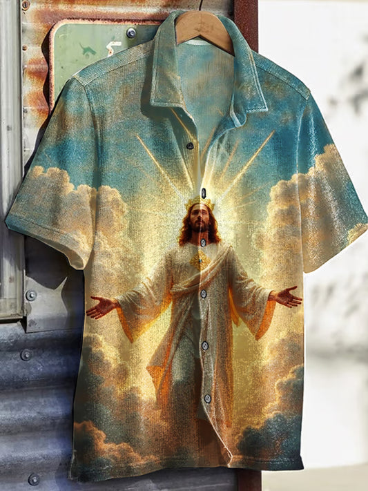 Vintage Gorgeous Jesus Art Print Casual Shirt