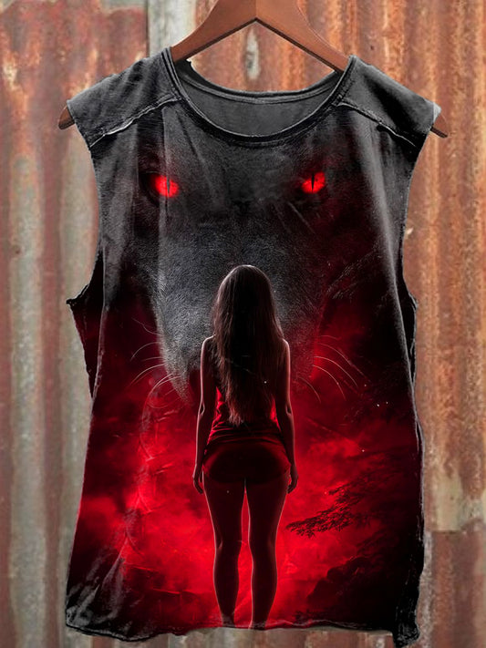 Men's Casual Wolf Printed Tank Top