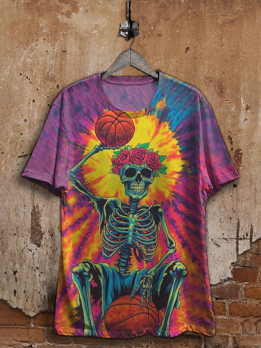 Retro Fashion Skull Art Print Casual T-shirt