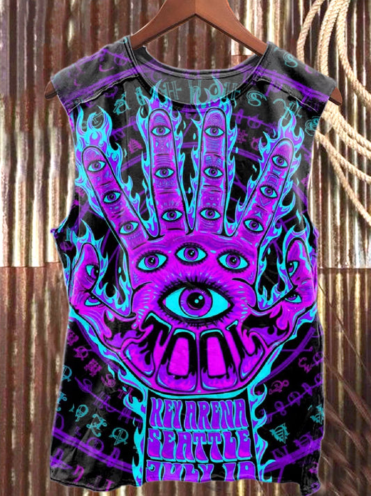 Vintage Graffiti Illustration Art Print Casual Tank Top