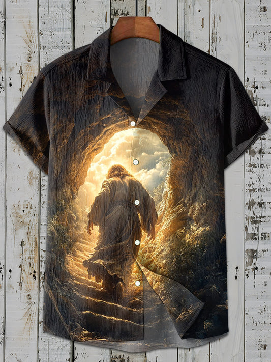 Vintage Gorgeous Jesus Art Print Casual Shirt