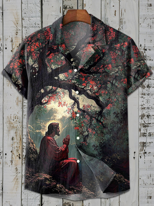 Vintage Gorgeous Jesus Art Print Casual Shirt