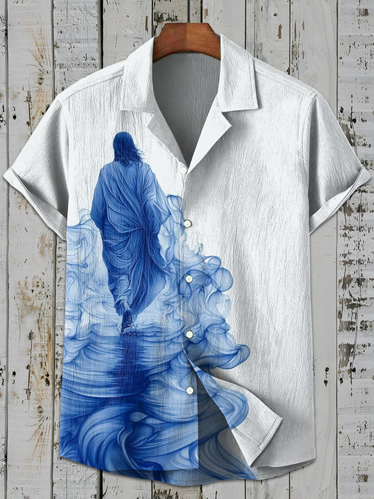 Vintage Gorgeous Jesus Art Print Casual Shirt