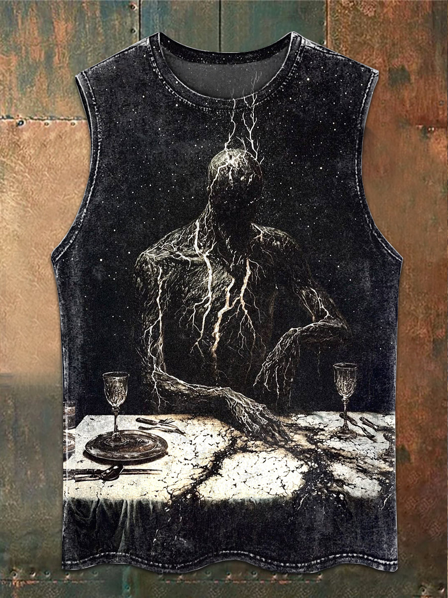 Vintage Dark Abyss Art Print Casual Tank Top