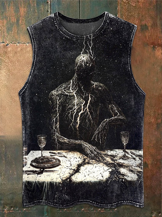 Vintage Dark Abyss Art Print Casual Tank Top