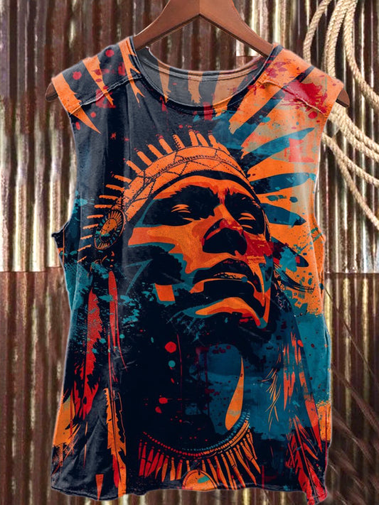 Retro Graffiti Art Print Casual Tank Top