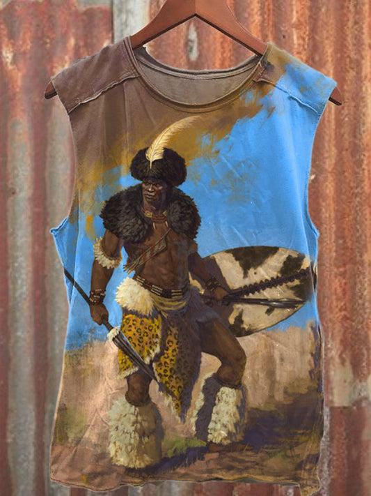 Vintage King Shaka Art Print Lounge Tank Top