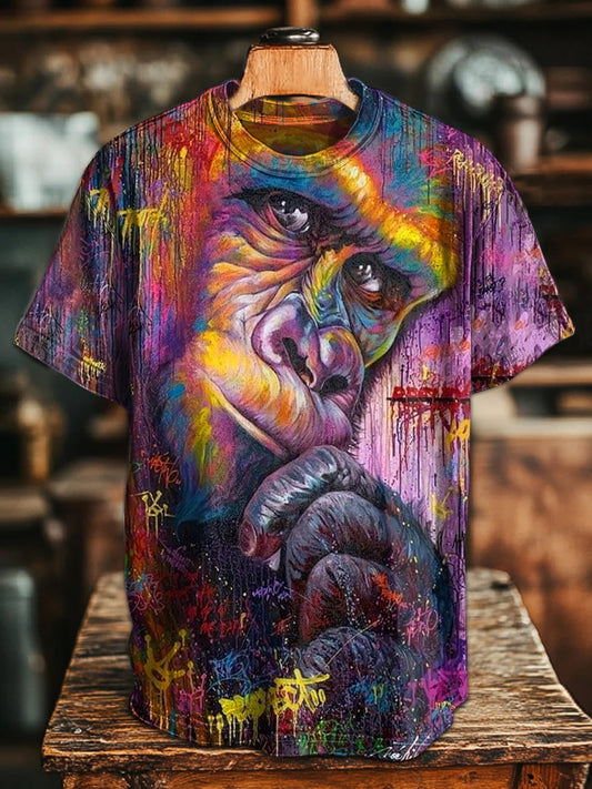 Retro Fashion Graffiti Art Print Casual T-Shirt