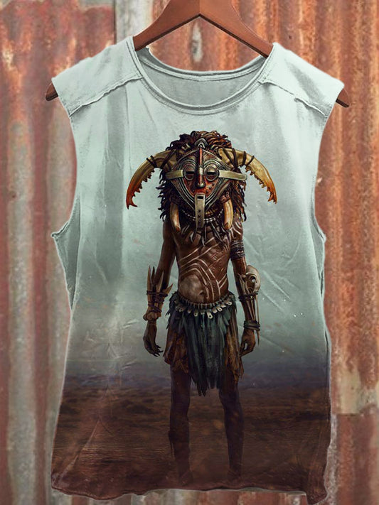 Vintage African Hero Art Print Casual Tank Top