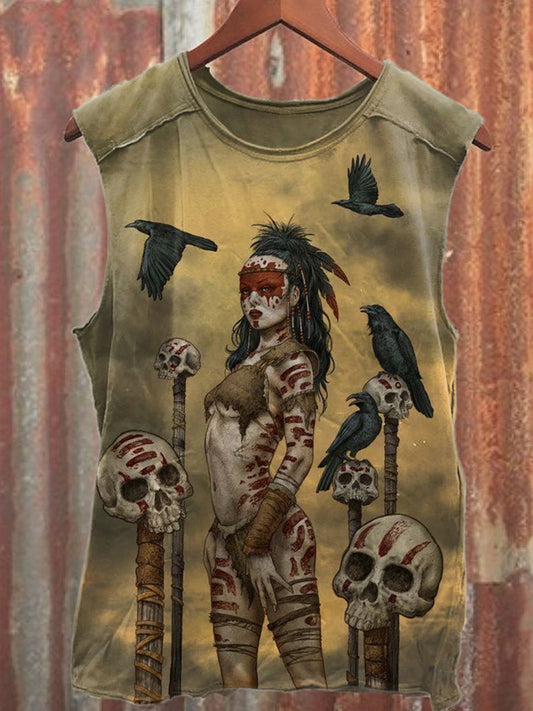 Vintage African Hero Art Print Casual Tank Top