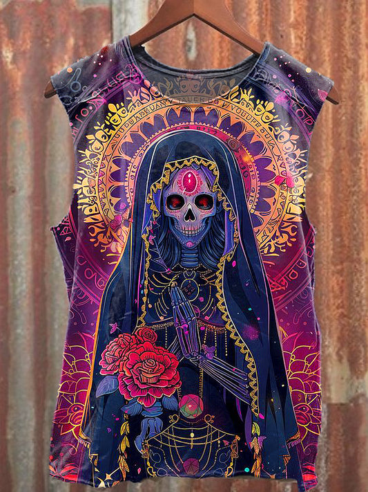 Men's Casual Nun Skull Printed Tank Top