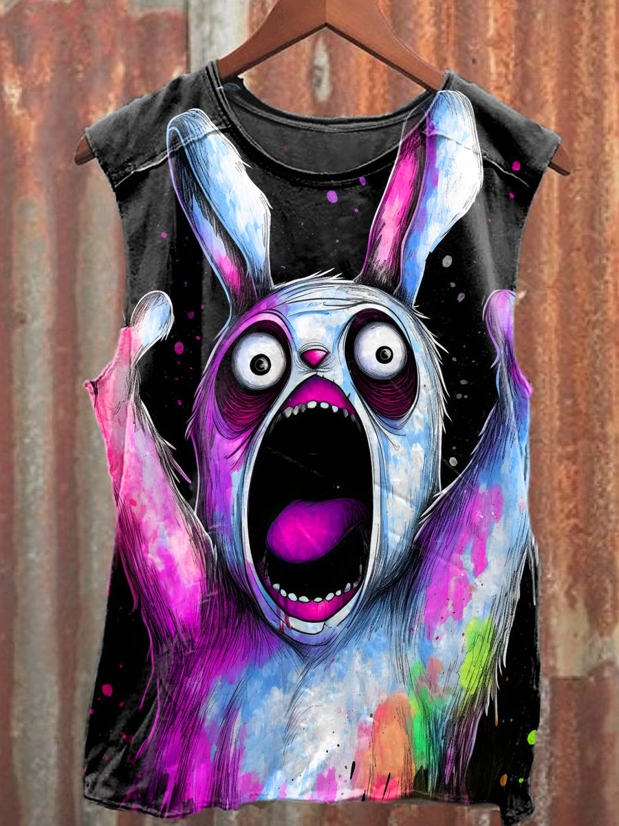 Men's Casual Rabbit Printed Tank Top