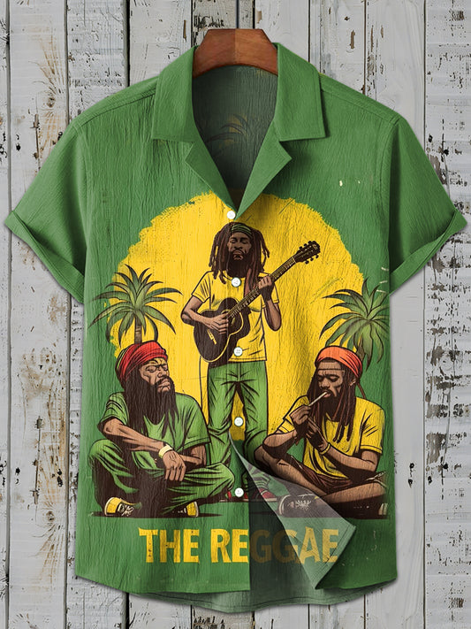 Retro Band Art Print Casual Shirt