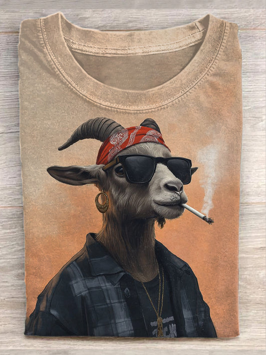 Hip Hop Sheep Art Print Cotton T-shirt