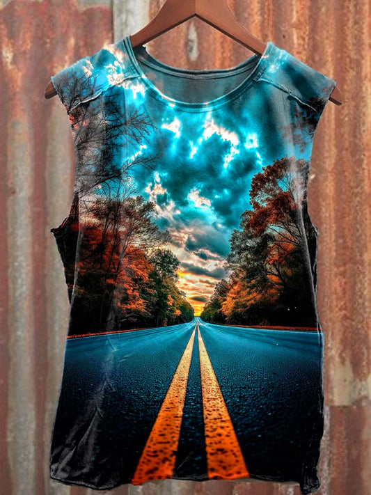 Men's Casual Highway Printed Tank Top