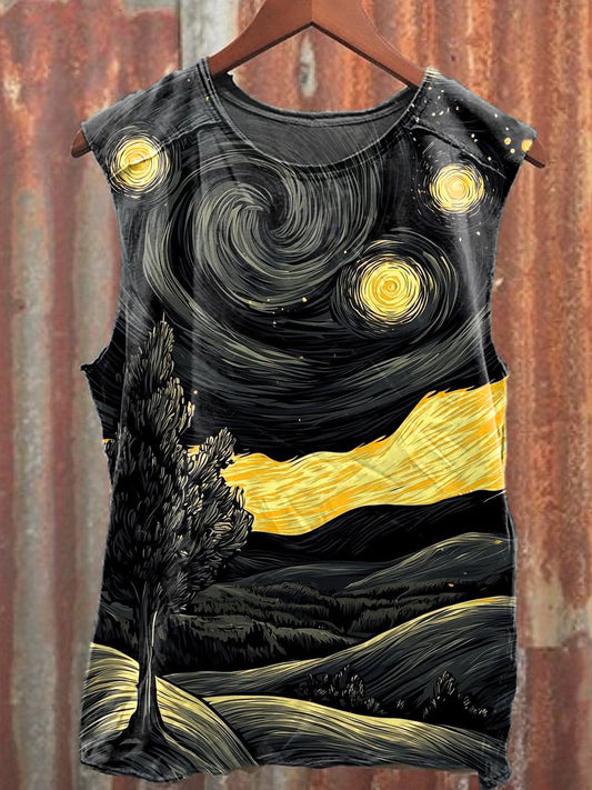 Men's Casual Starlit Sky Printed Tank Top