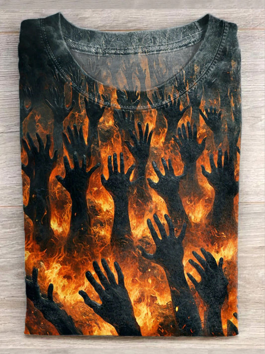Vintage Underground Abyss Illustration Art Print Cotton T-shirt