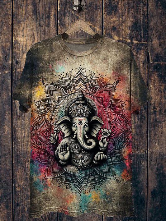 Religion Printed Vintage Fashion Loose Short Sleeve T-Shirt