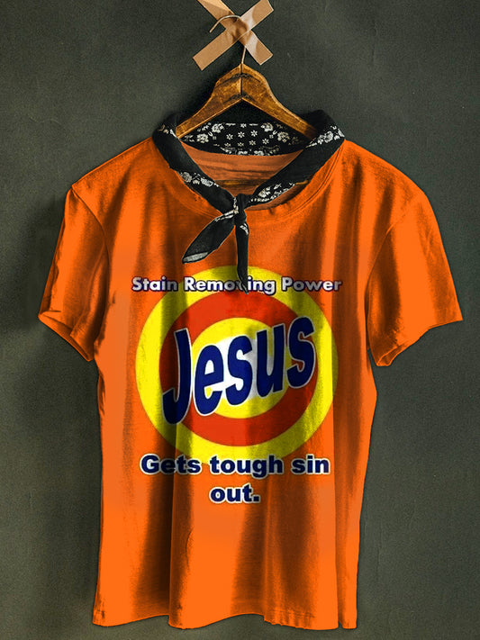 Retro Fashion Jesus Art Print Casual T-Shirt