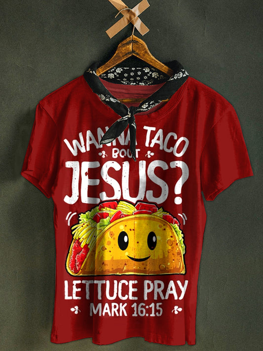 Retro Fashion Jesus Art Print Casual T-Shirt