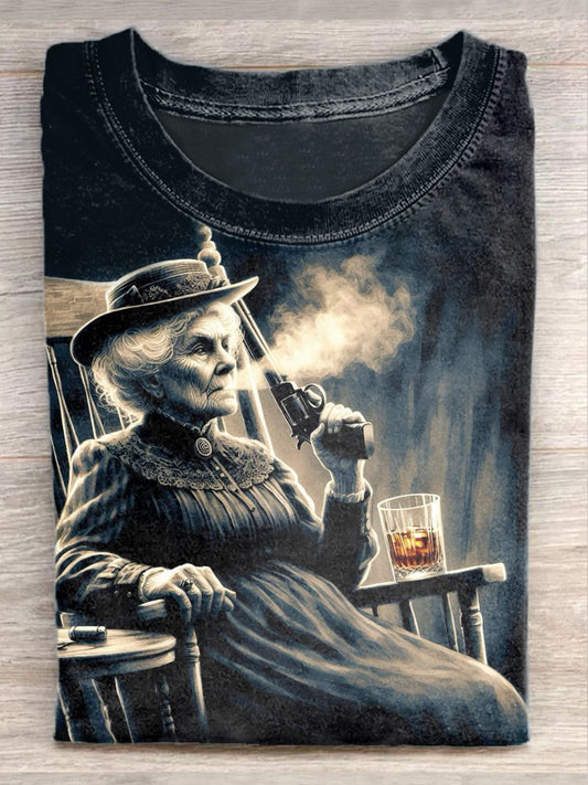 Retro Funny Illustration Art Print Casual T-Shirt