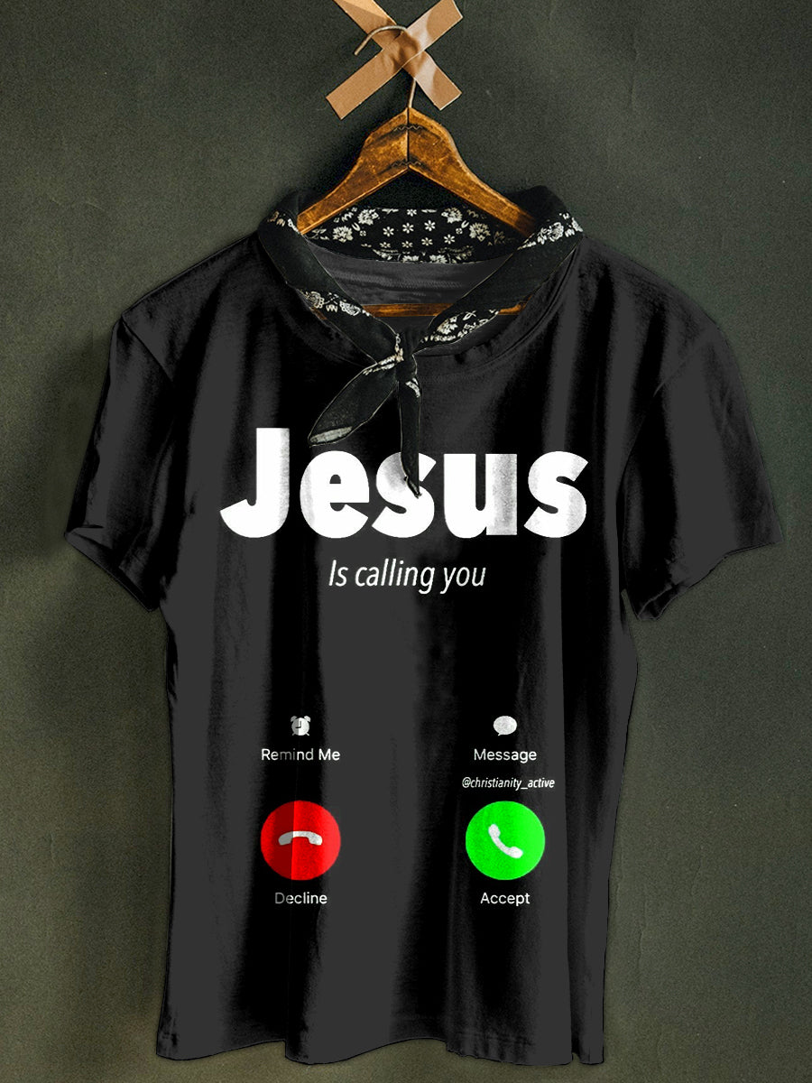 Retro Fashion Jesus Art Print Casual T-Shirt