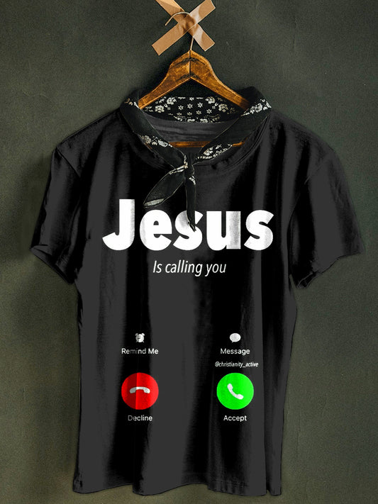 Retro Fashion Jesus Art Print Casual T-Shirt