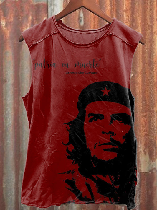 Retro Illustration Art Print Casual Cotton Tank Top