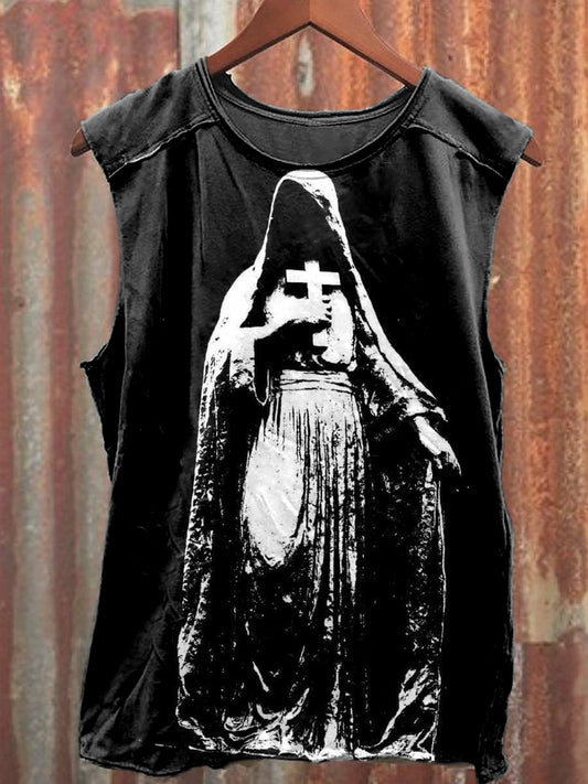 Men's Casual Cross Printed Tank Top