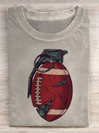 Fashion Baseball Grenade Art Print Casual Short Sleeve T-shirt